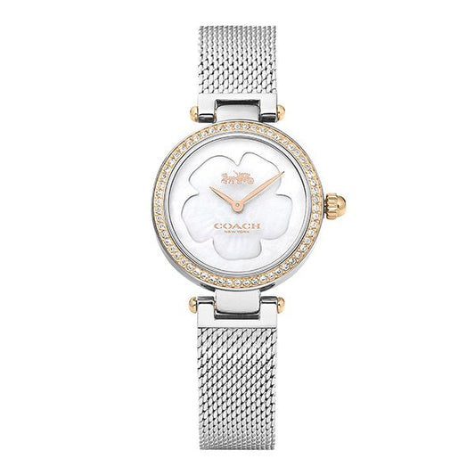 Coach Park Mother of Pearl Dial Silver Mesh Bracelet Watch for Women - 14503510