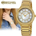 Michael Kors Kerry Mother of Pearl Dial Gold Steel Strap Watch for Women - MK3312