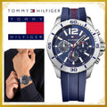 Tommy Hilfiger Nolan Chronograph Blue Dial Blue Rubber Strap Watch for Men - 1791142