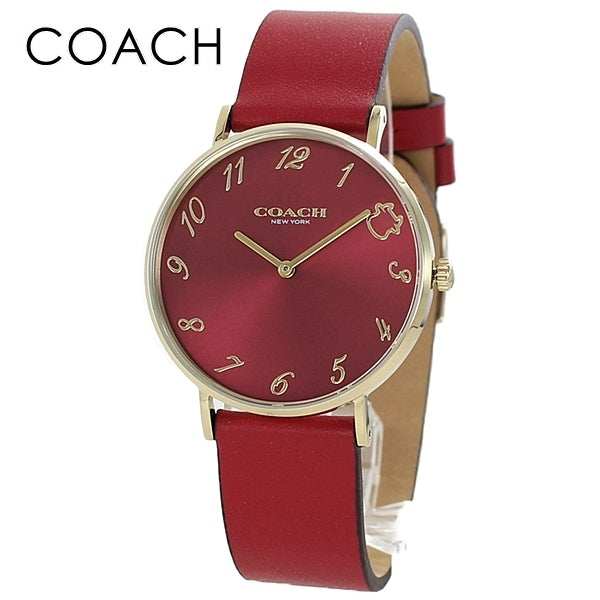 Coach Perry Red Dial Red Leather Strap Watch for Women - 14503722