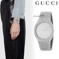 Gucci 25H Quartz Silver Dial Silver Steel Strap Unisex Watch - YA163407