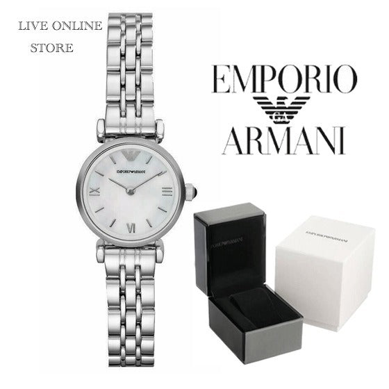 Emporio Armani Gianni White Dial Silver Steel Strap Watch For Women - AR1763