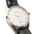 Gucci G Timeless Automatic Black Leather Unisex Watch - YA126468