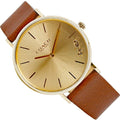 Coach Perry Gold Dial Brown Leather Strap Watch for Women - 14503331