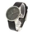 Calvin Klein Accent Black Dial Black Leather Strap Watch for Women  - K2Y2Y1C3