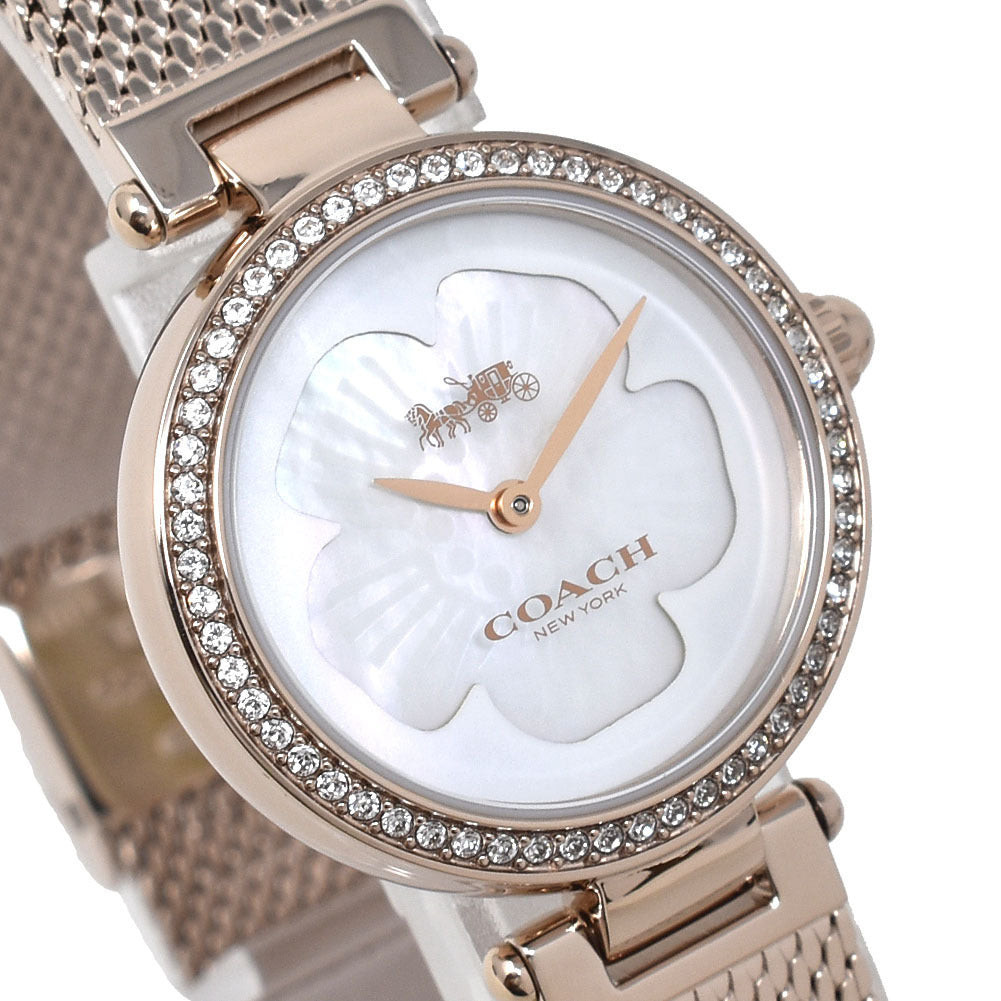 Coach Park Mother of Pearl Dial Rose Gold Mesh Bracelet Watch for Women - 14503511