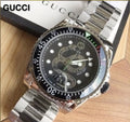 Gucci Dive Quartz Stainless Steel Black Snake Dial Watch For Men 45mm  - YA136218