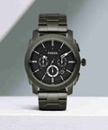 Fossil Machine Chronograph Black Dial Black Steel Strap Watch for Men - FS4662