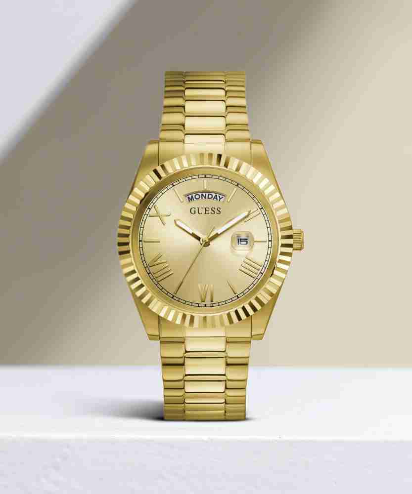 Guess Connoisseur Gold Dial Gold Steel Strap Watch for Men - GW0265G2