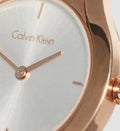 Calvin Klein Class White Dial Rose Gold Steel Strap Watch for Women - K6R23626