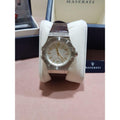 Maserati Potenza Silver Dial Brown Leather Strap Watch For Women - R8851108506