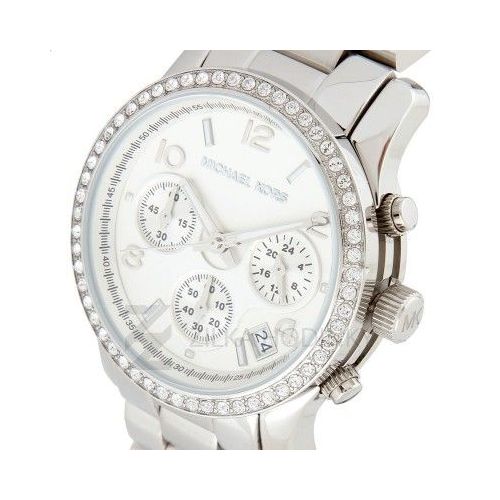 Michael Kors Brinkley Silver Dial with Diamonds Silver Steel Strap Watch for Women - MK5083