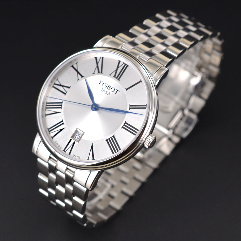 Tissot Carson Premium Quartz Silver Dial Silver Steel Strap Watch For Men - T122.410.11.033.00