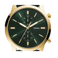 Fossil Townsman Chronograph Green Dial Green Leather Strap Watch for Men - FS5599