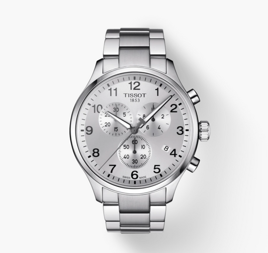 Tissot Chrono XL Classic 45mm Silver Dial Stainless Steel Watch For Men - T116.617.11.037.00