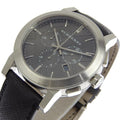 Burberry The City Grey Dial Black Leather Strap Watch for Men - BU9362