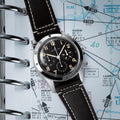 Breitling Avi Ref. 765 1953 Re-Edition Black Dial Black Leather Strap Watch for Men - AB0920131B1X1