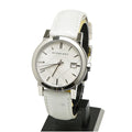 Burberry The City White Dial White Leather Strap Watch for Women - BU9128