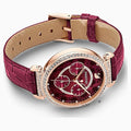 Swarovski Spring Flower Chronograph Red Dial Red Leather Strap Watch for Women - 5598689