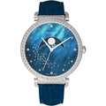 Swarovski Passage Moon Phase Blue Dial Blue Leather Strap Watch for Women - 5613320