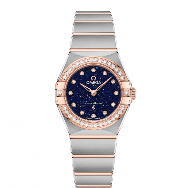 Omega Constellation Quartz Diamonds Blue Dial Two Tone Steel Strap Watch for Women - 131.25.25.60.53.002