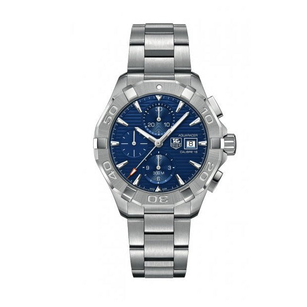 Tag Heuer Aquaracer Automatic Chronograph Blue Dial Silver Steel Strap Watch for Men - CAY2112.BA0927