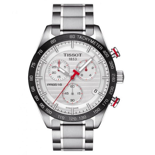 Tissot T Sport PRS 516 Silver Stainless Steel Chronograph Watch For Men - T100.417.11.031.00