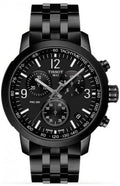 Tissot PRC 200 Chronograph Black Dial Black Steel Strap Watch For Men - T114.417.33.057.00