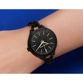 Michael Kors Slim Runway Black Dial Black Steel Strap Watch for Women - MK3317