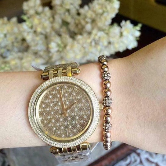 Michael Kors Darci Gold Dial Gold Steel Strap Watch for Women - MK3398