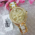 Michael Kors Wren Gold Diamonds Dial Two Tone Steel Strap Watch for Women - MK6157