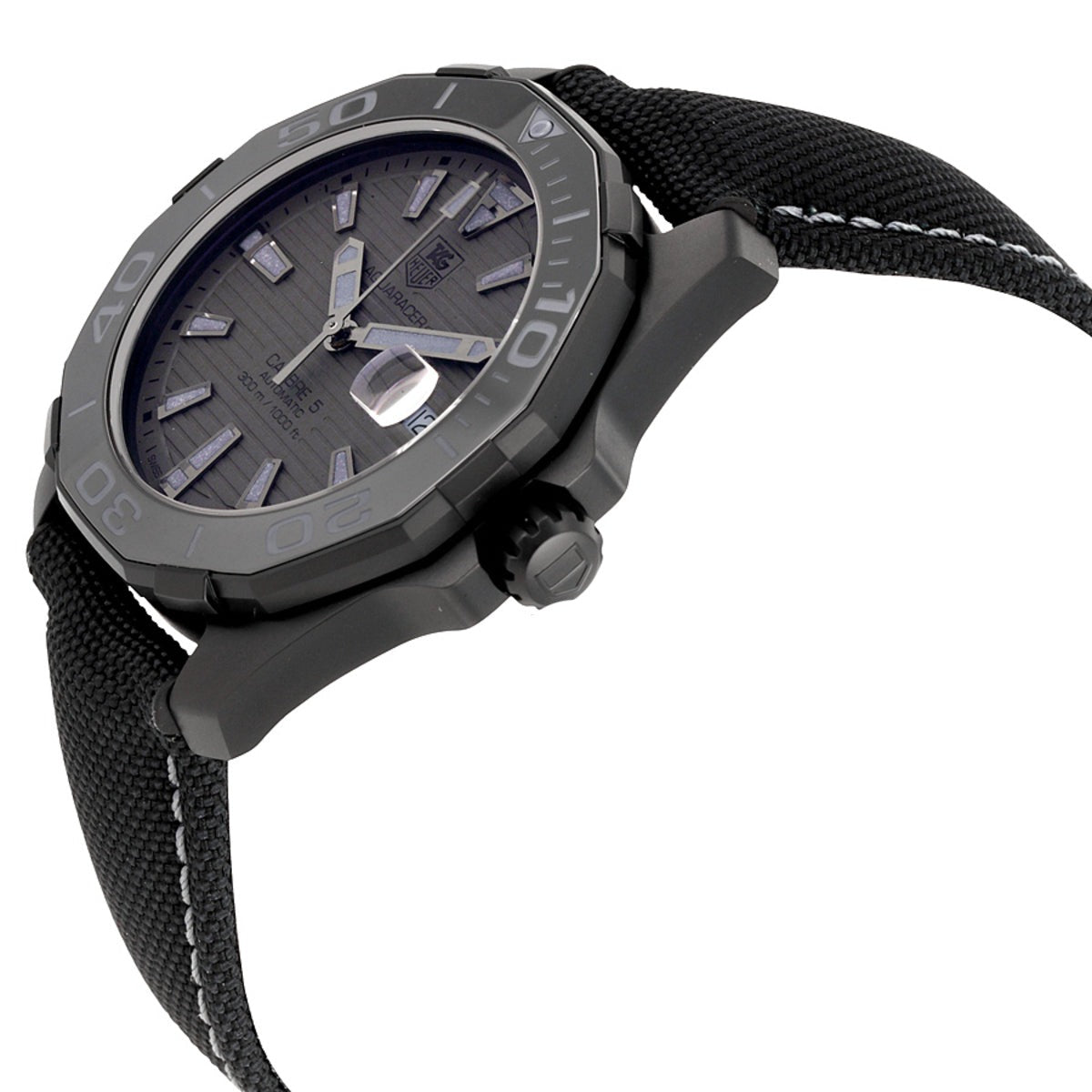 Tag Heuer Aquaracer 300 Swiss Limited Edition Black Dial Black Nylon Strap Watch for Men - WAY218B.FC6364