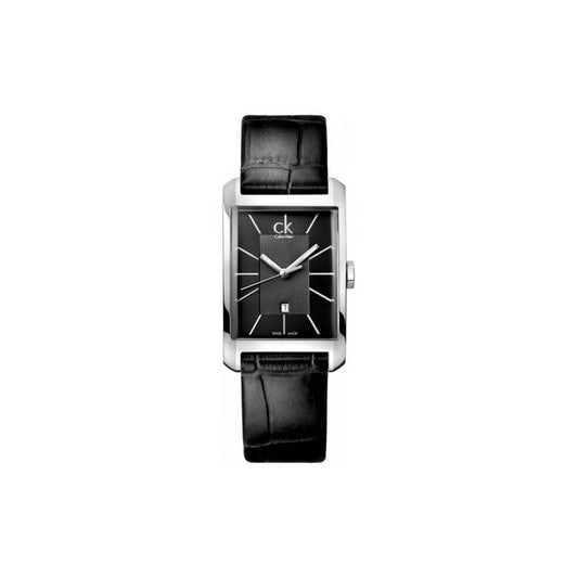 Calvin Klein Window Black Dial Black Leather Strap Watch for Men - K2M23107