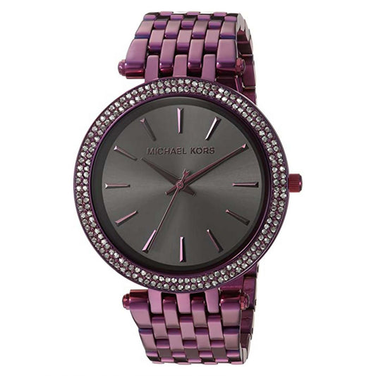 Michael Kors Darci Black Dial Purple Steel Strap Watch for Women - MK3554