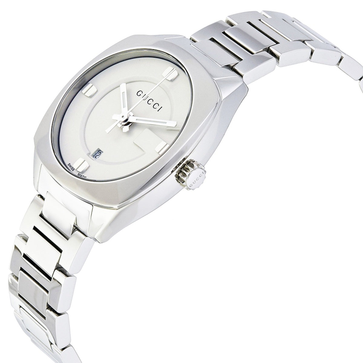 Gucci GG2570 Quartz White Dial Silver Steel Strap Watch For Women - YA142502