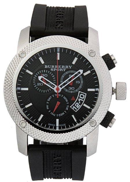 Burberry Endurance Sport Chronograph Black Dial Black Rubber Strap Watch for Men - BU7700