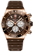 Breitling Super Chronomat B01 44 Brown Dial Brown Rubber Strap Watch for Men - RB0136E31Q1S1