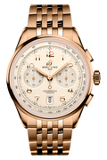 Breitling Premier B01 Chronograph 42 White Dial Rose Gold Steel Strap Watch for Men - RB0145371G1R1