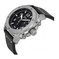 Fossil Modern Machine Chronograph Black Dial Black Leather Strap Watch for Men - FS4928