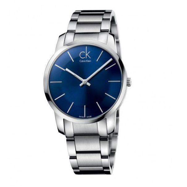 Calvin Klein City Blue Dial Silver Steel Strap Watch for Men - K2G2114N