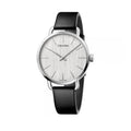 Calvin Klein Even White Dial Black Leather Strap Watch for Women - K7B211C6