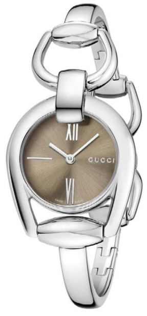 Gucci Horsebit Quartz Brown Dial Silver Steel Strap Watch For Women - YA139501