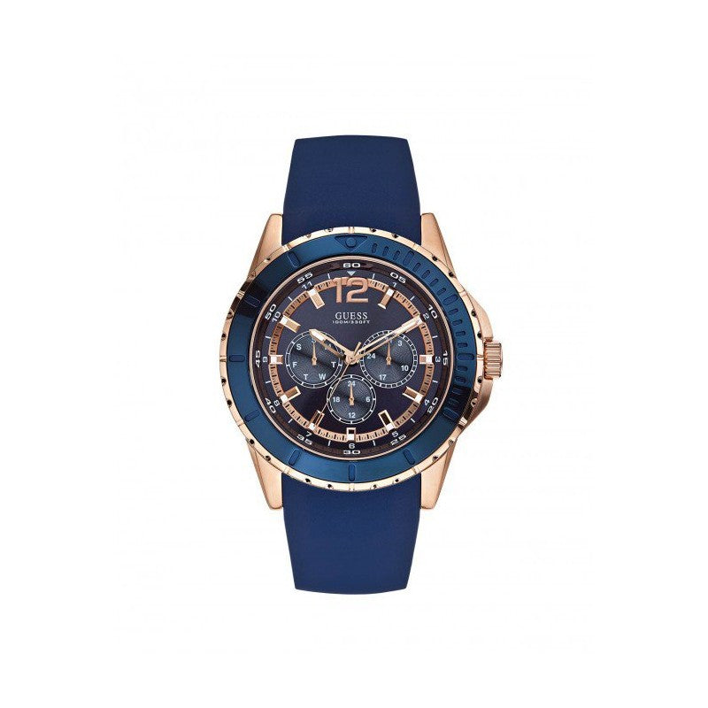 Guess Maverick Blue Dial Blue Rubber Strap Watch for Men - W0485G1