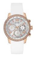 Guess Sport White Dial White Rubber Strap Watch For Women - W0616L1