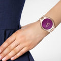 Michael Kors Pink Dial Rose Gold Steel Strap Watch for Women - MK3550