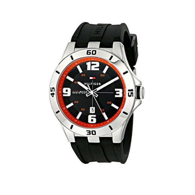 Tommy Hilfiger Drew Black Dial Black Rubber Strap Watch for Men - 1791064