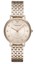 Emporio Armani Dress Quartz Rose Gold Dial Rose Gold Steel Strap Watch For Women - AR11062