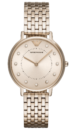 Emporio Armani Dress Quartz Rose Gold Dial Rose Gold Steel Strap Watch For Women - AR11062