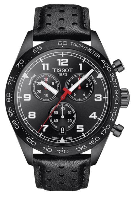 Tissot T Sport PRS 516 Chronograph Black Dial Black Leather Strap Watch for Men - T131.617.36.052.00