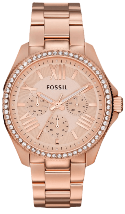 Fossil Cecile Rose Gold Dial Rose Gold Steel Strap Watch for Women - AM4483